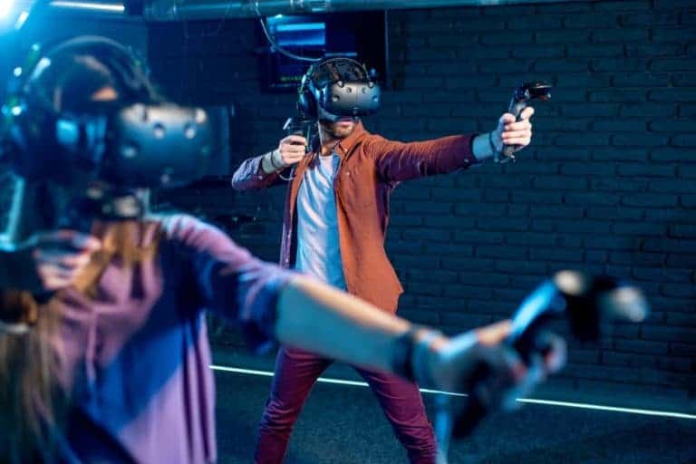 VR people wearing VR headsets