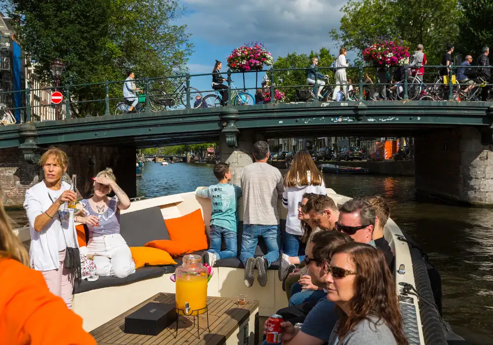 Family Outing on a boat in Amsterdam