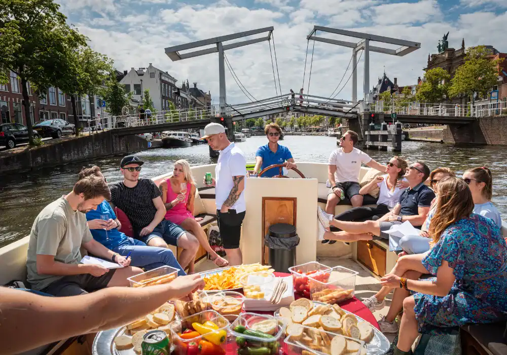 Group of people on a boat in Haarlem