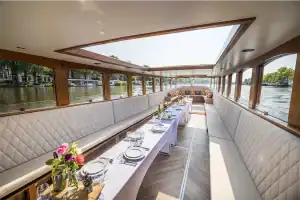 Saloon boat Titanic interior with table set