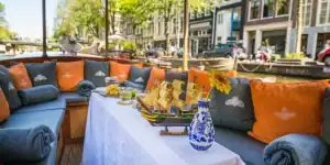 All-inclusive canal cruise on an Amsterdam saloon boat