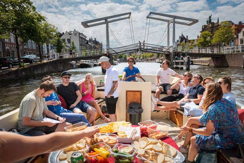 Company party on a luxury sloop