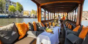 Luxury cruise on a saloon boat